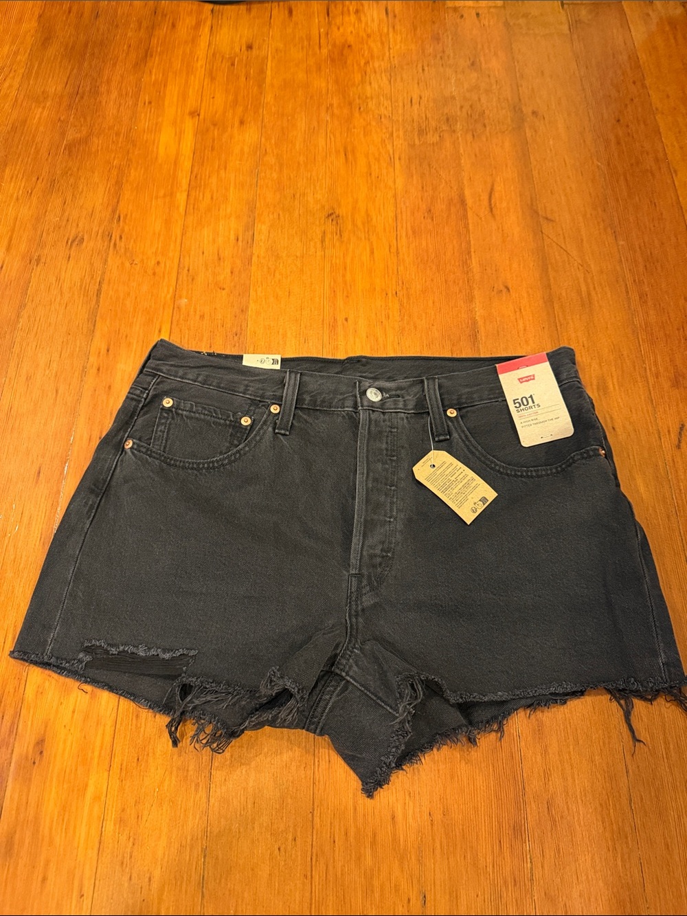 Levi's Black Denim Cutoff 501 Shorts
